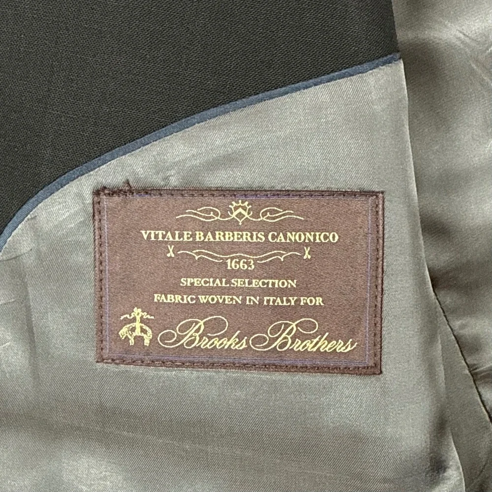 NEW Brooks Brothers Men 46L (40x34) Black Explorer Vitale Barberis Canonico Suit